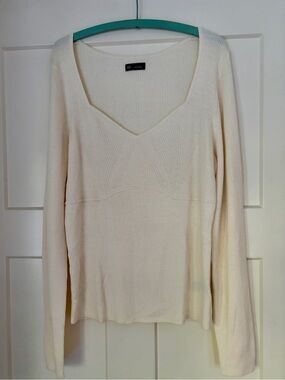 GAP long sleeve ribbed V-neck sweater
